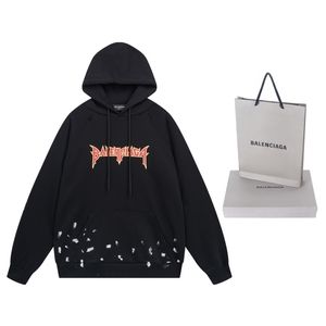 Balenciaga rock band printed hooded long-sleeved sweatshirt